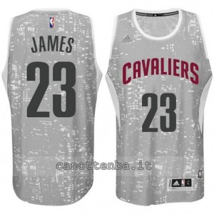 canotte LeBron james #23 cleveland cavaliers lights grigio