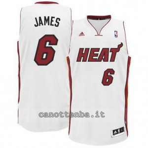 canotte LeBron james #6 miami heat revolution 30 bianca