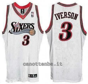 canotte allen iverson #3 philadelphia 76ers soul bianca