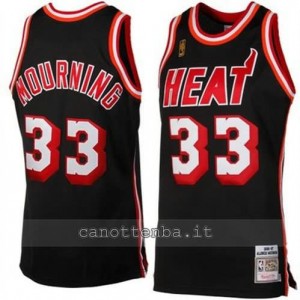 canotte alonzo mourning #33 miami heat retro nero