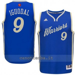 canotte andre iguodala #9 golden state warriors natale 2015 blu