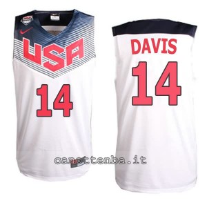 canotte anthony davis #14 nba usa 2014 bianca