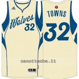 canotte anthony towns #32 minnesota timberwolves natale 2015 giallo