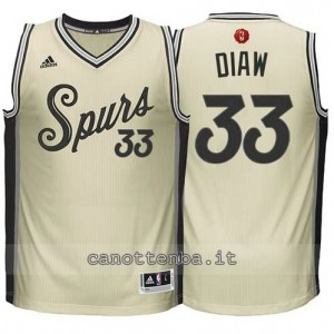 canotte boris diaw #33 san antonio spurs natale 2015 giallo