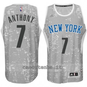 canotte carmelo anthony #7 new york knicks lights grigio