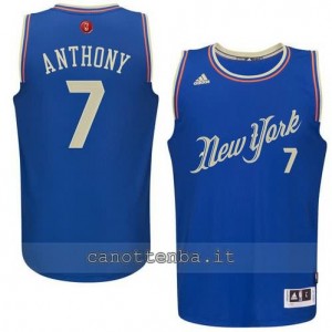 canotte carmelo anthony #7 new york knicks natale 2015 blu