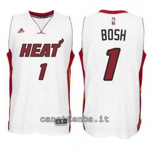 canotte chris bosh #1 miami heat 2014-2015 bianca