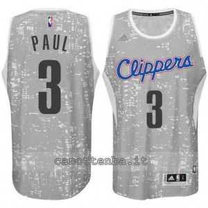 canotte chris paul #3 los angeles clippers lights grigio