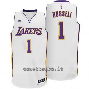 canotte d'angelo russell #1 los angeles lakers 2014-2015 bianca