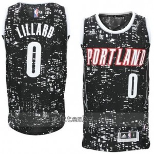 canotte damian lillard #0 portland trail blazers lights nero