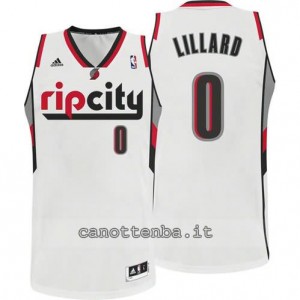 canotte damian lillard #0 portland trail blazers revolution 30 bianca