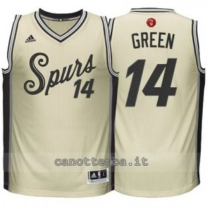 canotte danny green #14 san antonio spurs natale 2015 giallo