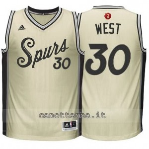 canotte david west #30 san antonio spurs natale 2015 giallo