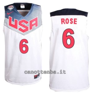 canotte derrick rose #6 nba usa 2014 bianca