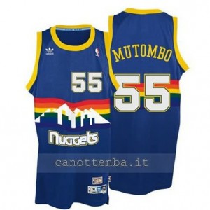 canotte dikembe mutombo #55 denver nuggets blu