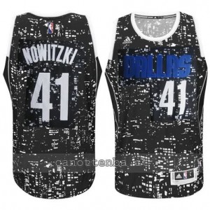 canotte dirk nowitzki #41 dallas mavericks lights nero