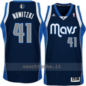 canotte dirk nowitzki #41 dallas mavericks revolution 30 blu