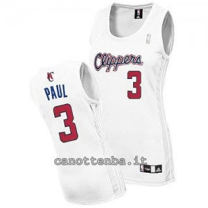 canotte donna chris paul #3 los angeles clippers bianca