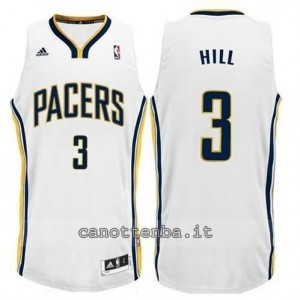 canotte george hill #3 indiana pacers revolution 30 bianca