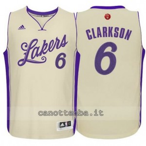 canotte jordan clarkson #6 los angeles lakers natale 2015 giallo