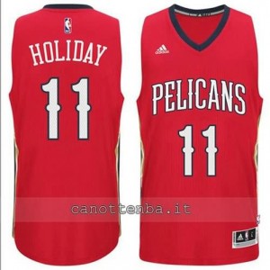 canotte jrue holiday #11 new orleans pelicans 2014-2015 rosso