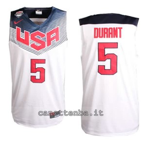 canotte kevin durant #5 nba usa 2014 bianca