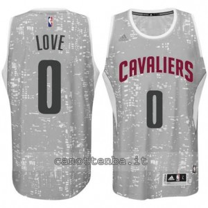 canotte kevin love #0 cleveland cavaliers lights grigio