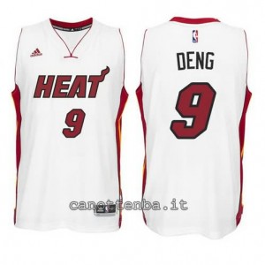canotte luol deng #9 miami heat 2014-2015 bianca