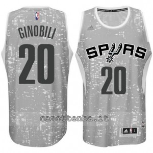 canotte manu ginobili #20 san antonio spurs lights grigio