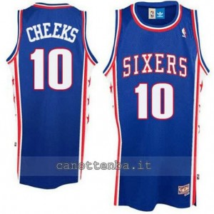 canotte maurice cheeks #10 philadelphia 76ers blu