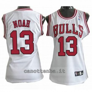 canotte nba donna chicago bulls joakim noah #13 bianca