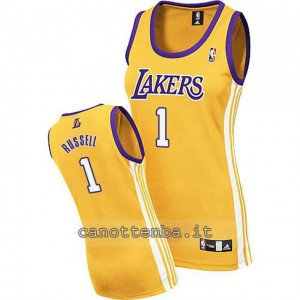 canotte nba donna los angeles lakers d'angelo russell #1 giallo