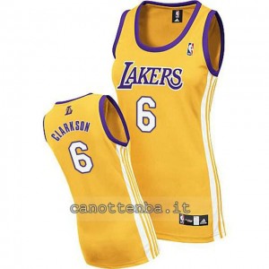 canotte nba donna los angeles lakers jordan clarkson #6 giallo