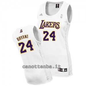 canotte nba donna los angeles lakers kobe bryant #24 bianca