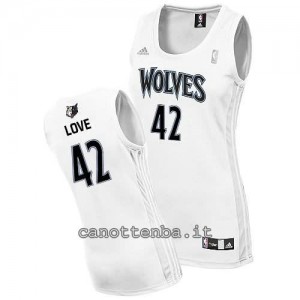 canotte nba donna minnesota timberwolves kevin love #42 bianca