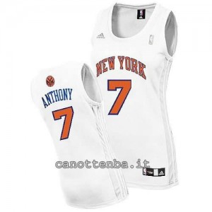 canotte nba donna new york knicks carmelo anthony #7 bianca