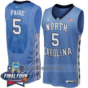 canotte ncaa north carolina tar heels marcus paige #5 blu