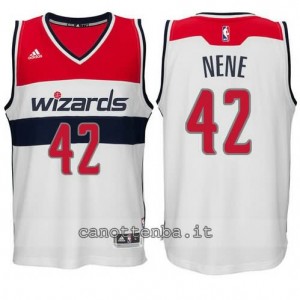 canotte nene hilario #42 washington wizards 2014-2015 bianca