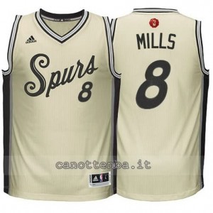 canotte patty mills #8 san antonio spurs natale 2015 giallo