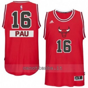 canotte pau gasol #16 chicago bulls natale 2014 rosso