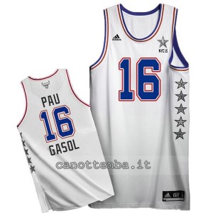 canotte pau gasol #16 nba all star 2015 bianca