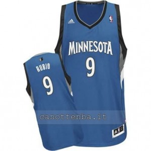 canotte ricky rubio #9 minnesota timberwolves revolution 30 blu