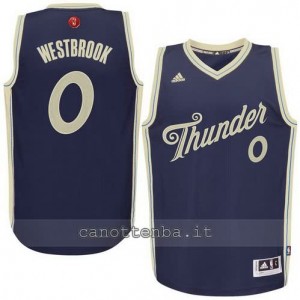 canotte russell westbrook #0 oklahoma city thunder natale 2015 blu