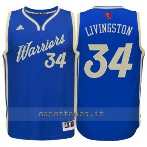 canotte shaun livingston #34 golden state warriors natale 2015 blu