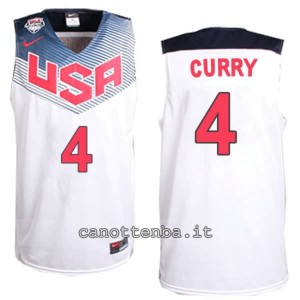 canotte stephen curry #4 nba usa 2014 bianca