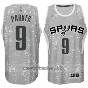 canotte tonny parker #9 san antonio spurs lights grigio