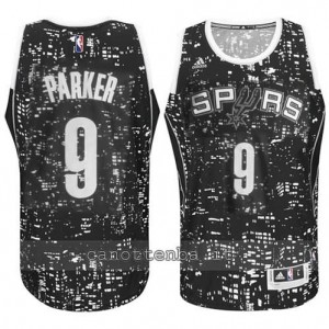 canotte tony parker #9 san antonio spurs lights nero