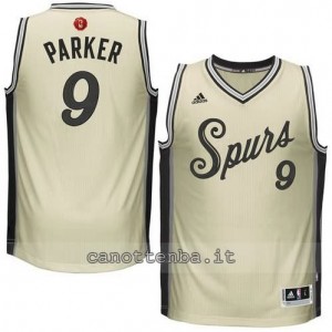 canotte tony parker #9 san antonio spurs natale 2015 giallo