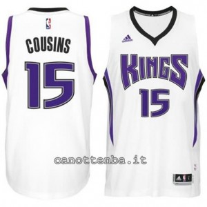 maglia DeMarcus cousins #15 sacramento kings 2014-2015 bianca