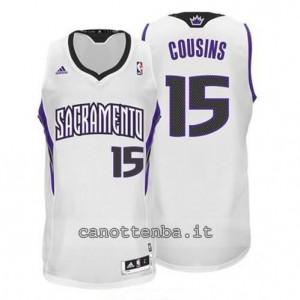 maglia DeMarcus cousins #15 sacramento kings revolution 30 bianca